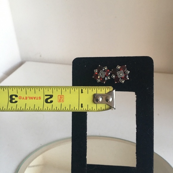 Garnet hemalyka 925 sterling silver earrings⭐️ - Picture 7 of 15